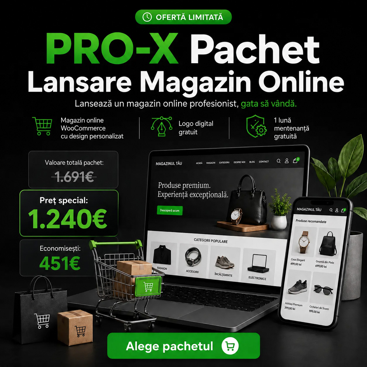 Pachet PRO-X Lansare Magazin Online